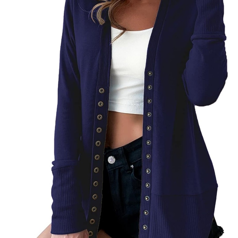 Pinup Vintage Style Navy Cardigan Sweater